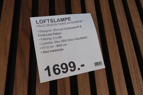 HALO DESIGN PARIS Ø40 HVID/ANTIK LOFTSLAMPE