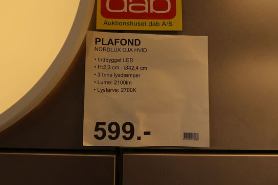 2 stk. Nordlux plafond Oja hvid LED 