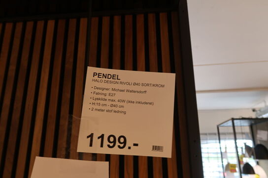 Halo Design Rivoli Pendel Ø40 Black/Chrome 