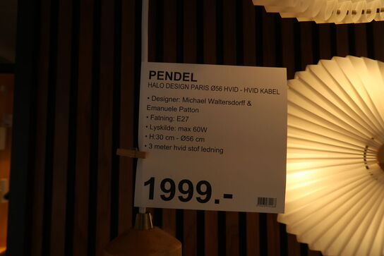HALO DESIGN PARIS Ø56 HVID PLASTSKÆRM PENDEL