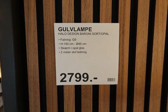 HALO DESIGN BARONI Ø46 SORT/OPAL GULVLAMPE