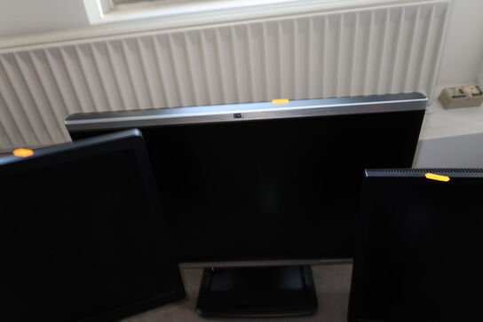4 stk. computerskærme DELL P2241Hb, HP EliteDisplay E221c m.fl.