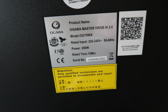Massagestol OGAWA Master Drive AI 2.0 OG7598X