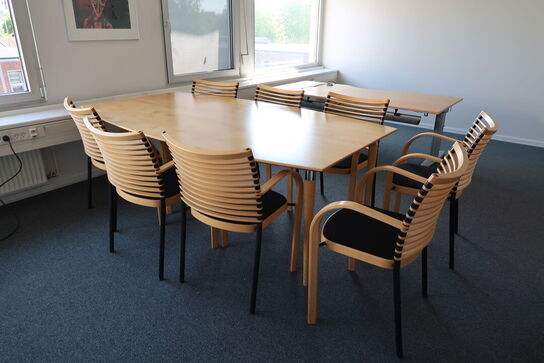 Mødebord ZETA FURNITURE med 8 stk. stole MAGNUS OLESEN