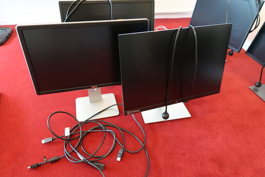 2 stk. computerskærme DELL,P2214Hb HP HQ-TRE