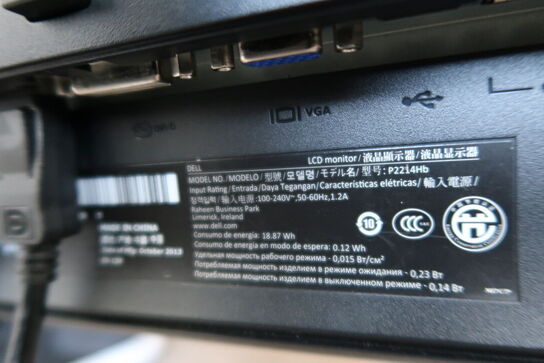4 stk. computerskærme DELL P2241Hb, HP EliteDisplay E221c m.fl.