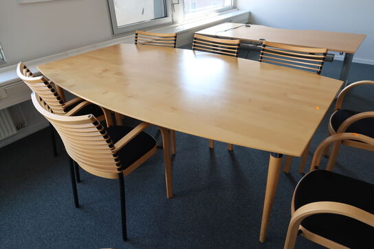 Mødebord ZETA FURNITURE med 8 stk. stole MAGNUS OLESEN