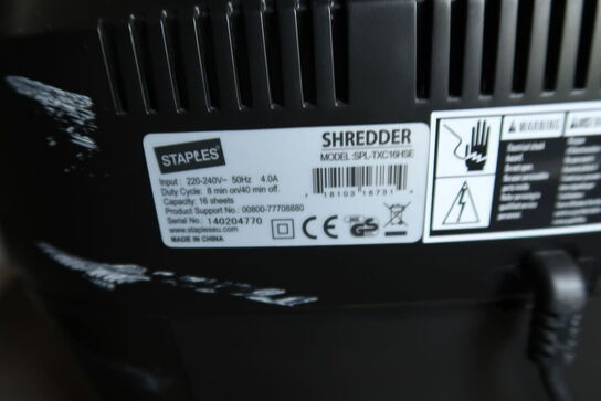 Makulator SHREDDER Staples SPL-TXC16HSE