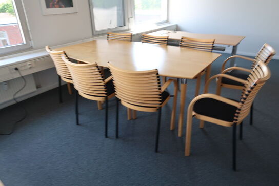 Mødebord ZETA FURNITURE med 8 stk. stole MAGNUS OLESEN