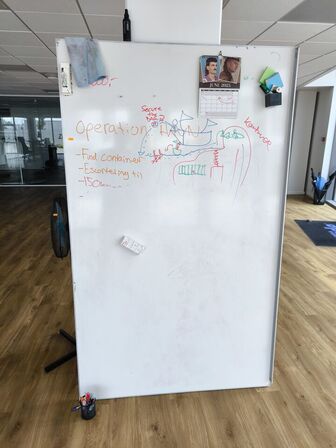 Whiteboard samt ventilator