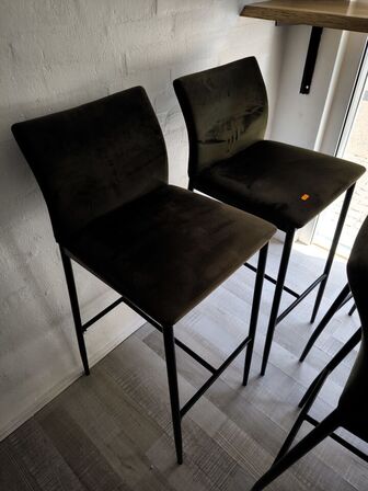 4 stk. barstole med velour betræk