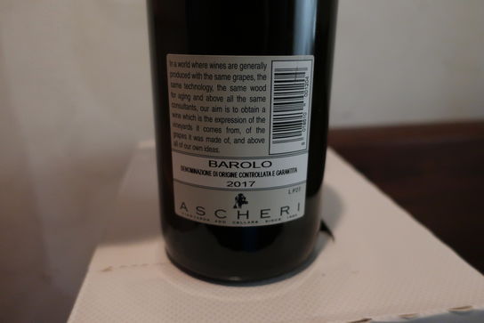 4 flasker rødvin ASCHER AZIENDA AGRICOLA BAROLO 2017