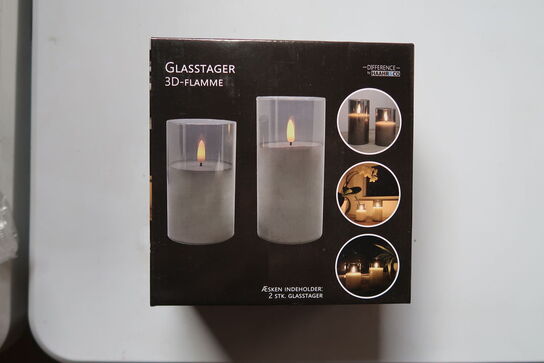 9 pk. Gulvstager 3D Flamme 2 stk