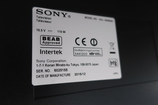 Fladskærmstv SONY KDL-50w809c med fjernbetjening