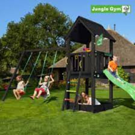 Jungle Gym Club legetårn med gyngemodul - Sort