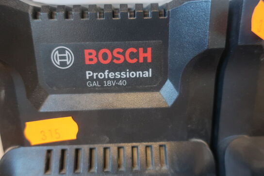 2 stk. ladere BOSCH samt 1 stk. batteri