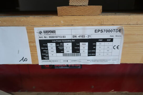 Generator EUROPOWER EPS7000TDE (ubrugt)