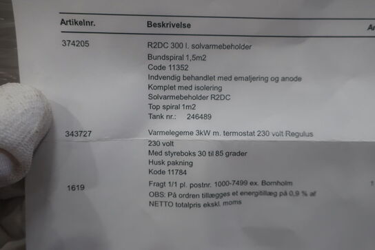 Solvarmebeholder REGULUS R2DC 300