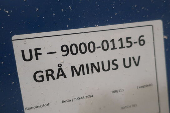 Tønde med epoxy UF-9000-0115-6 Grå Minus UV