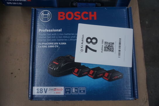 Arbejdsradio, Bosch inkl. 3 stk. batterier og lader