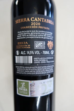 3 fl. Rødvin SIERRA CANTABRIA 2020