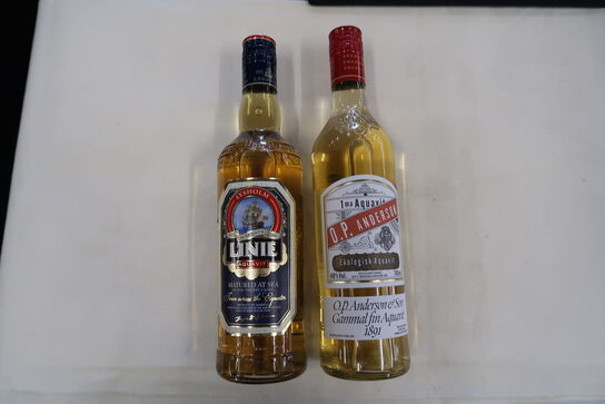 4 fl. LINIE AQUAVIT OG  2 fl. OP. ANDERSON AQUAVIT