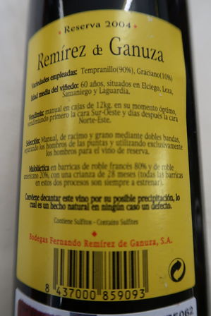 2 fl. Rødvin REMIREZ DE GANUZA 2004