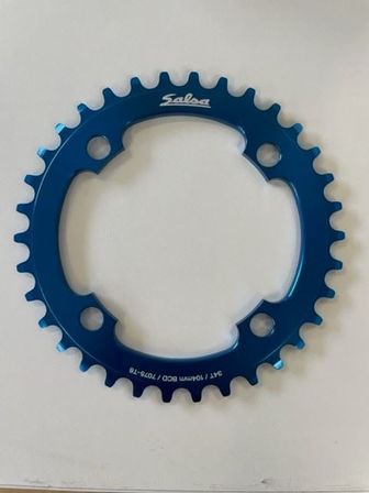 2 stk. Salsa Chainring SS Alu 4Bolt 104cd 36T Blue