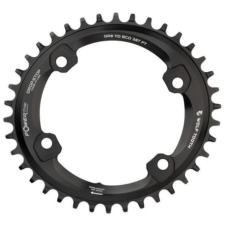 2 stk. WolfTooth Drop-Stop B Chainring 110bcd Shimano GRX Asymetric Oval 38T