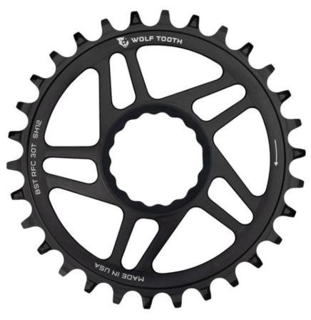 7 stk. WolfTooth Drop-Stop ST Chainring Race Face Cinch Boost (3mm offset / 52mm Chainline) Shimano Hyperglide+ 12sp 30T