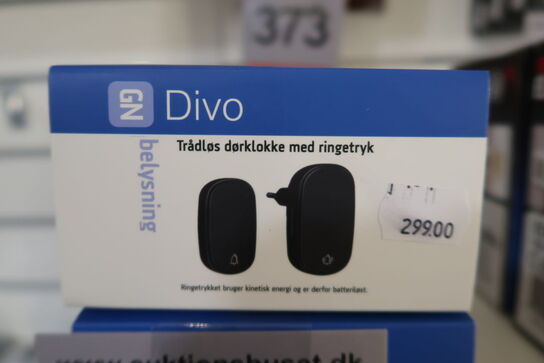 3 stk. Divo trådløs dørklokke 230V m/tryk 