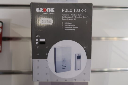 Grothe Polo 100 trådløs dørklokke, 250 meter, 36 toner