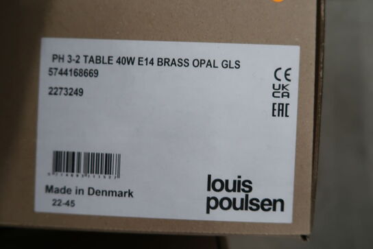 Bordlampe PH 3-2 brass/opal