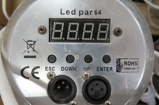 5 stk. PAR64 LED-lamper m. DMX