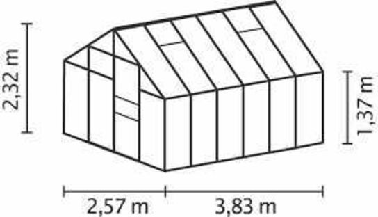 Vitavia Merkur 9900 drivhus Sort med 3 mm delt glas 