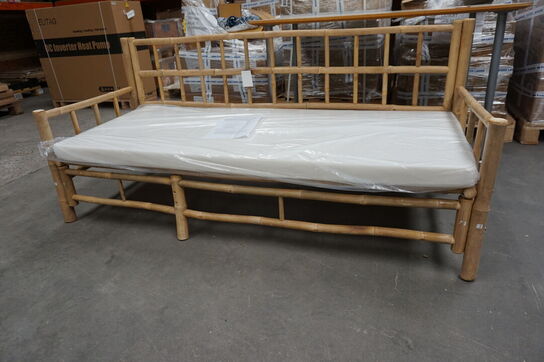 Lima loungesofa med hynde Bambus 180x70x80 cm