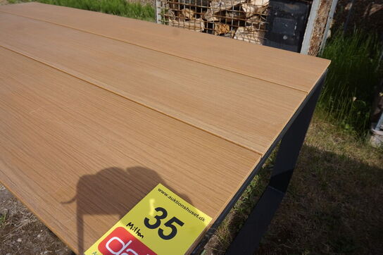 Lyngsø havebord teaklook Nonwood/Sort 210x100 cm 