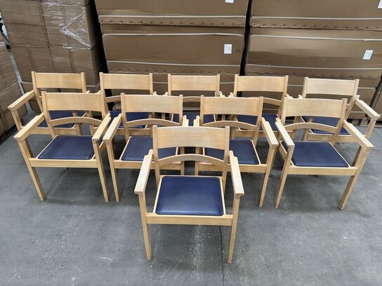 10 stk. Hans J. Wegner Model 886, Serie 1294 stole med armlæn MOMSFRI