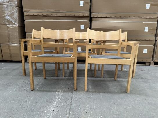 5 stk. Hans J. Wegner Model 886, Serie 1294 stole med armlæn MOMSFRI
