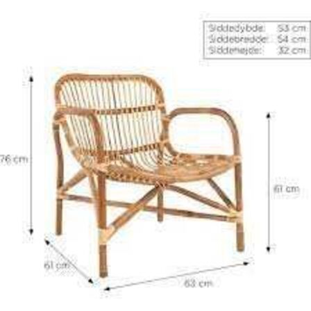 2 stk Fiji Loungestole rattan Natur