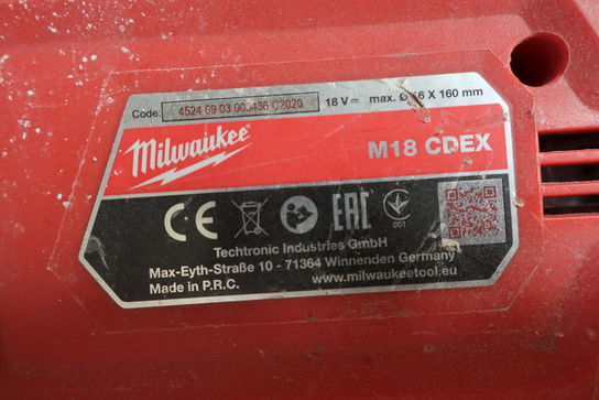 Borehammer og støvsuger MILWAUKEE M18 BLH, M18 CDEX