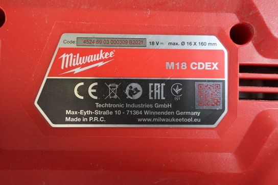 Borehammer og støvsuger MILWAUKEE M18 CHX, M18 CDEX