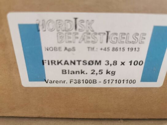 Firkantetsøm 3 kasser af 2,5 kg 3,8 x 100