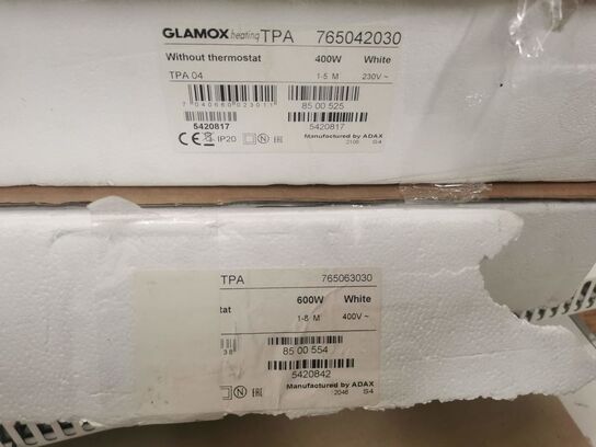 2 stk. El radiatorer GLAMOX 3001 TPA