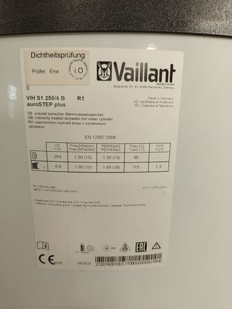 Varmvandsbeholder VAILLANT VIH S1250/4 aurostep plus