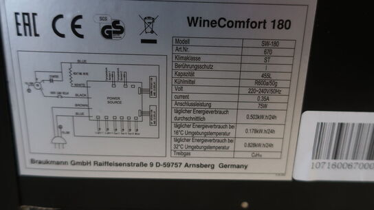 Vinkøleskab WINECOMFORT 180 