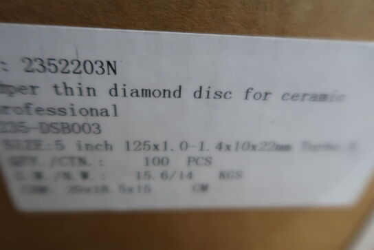 100 pieces. Diamond cutting blades 125mm