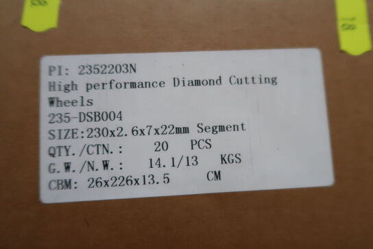 20 pcs. Diamond cutting blades 230mm