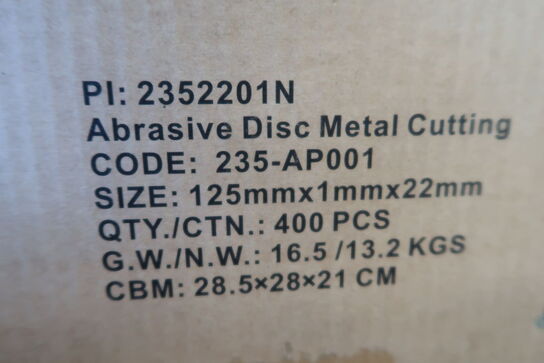 400 pcs. Cutting discs for stainless steel