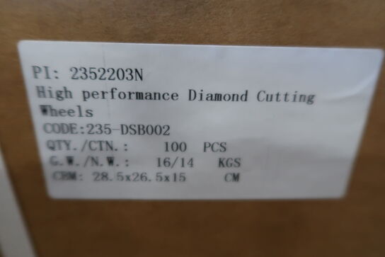 100 pieces. Diamond cutting blades 125mm